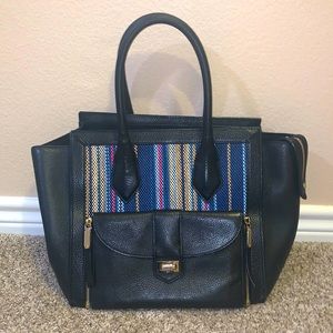 Henri Bendel black bag with blue